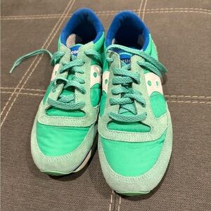 Saucony Teal and White Sneakers